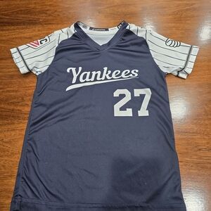Champro Youth XS Yankees Baseball Jersey‎ Navy White #27 Unisex XS